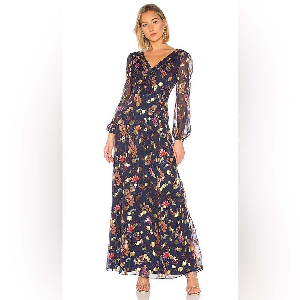 Rachel Zoe Annabel silk maxi dress with long sleeves NWOT